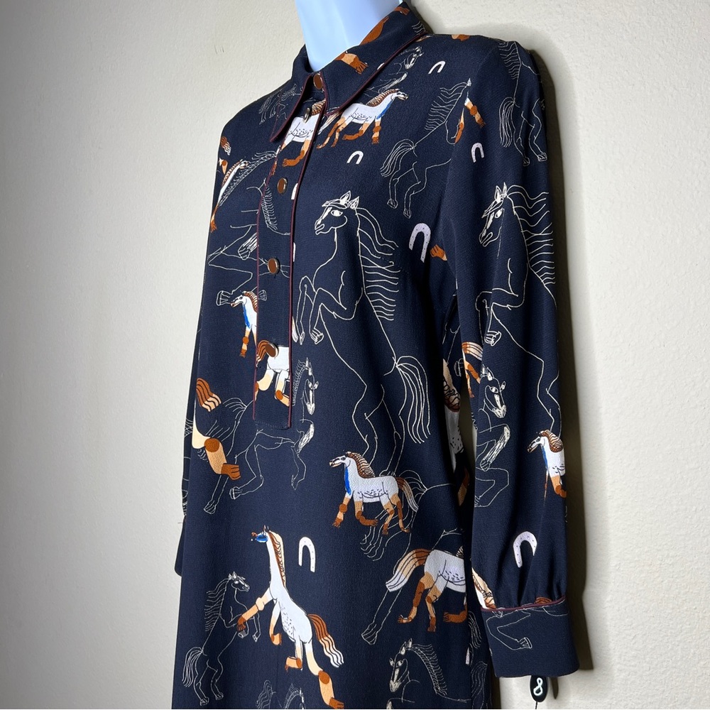 OTTOD’AME Black Horse Print Sheath Dress - Sz 2 - Picture 6 of 12
